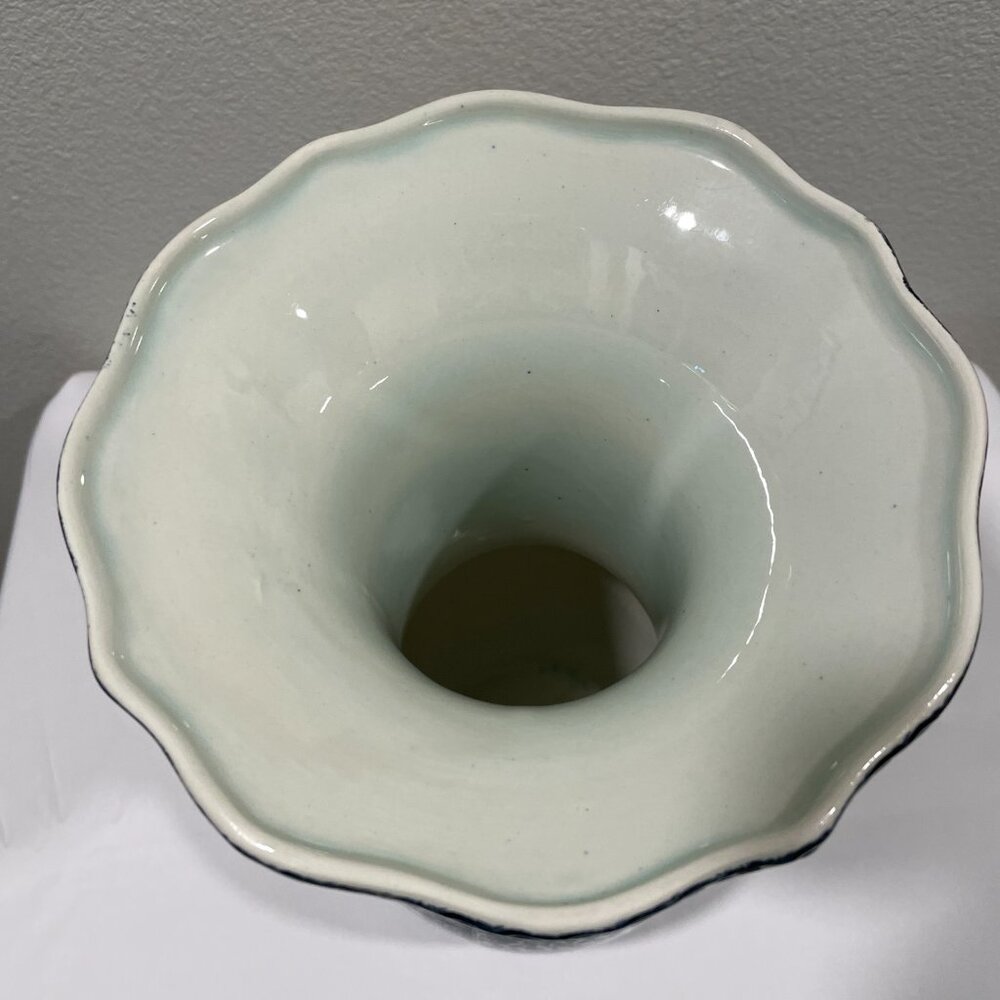 BOCH for ROYAL SPHINX DELFTS Genuine Vintage Porcelain Vase, Floral Blue & White - Picture 7 of 9